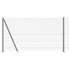 vidaXL Plotový sloupek. Šedá 10 x 1,2 m (síť 19 x 19 mm) Ocel a PVC