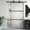 vidaXL Posuvné dveře černé 102,5 x 205 cm tvrzené sklo a hliník