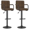 vidaXL Barové židle 2 ks hnědé textil