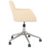 vidaXL Otočná kancelářská židle krémová textil