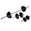 vidaXL Posilovací věž se sadou činek barbell a dumbbell 30,5 kg
