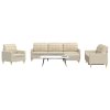 vidaXL 4dílná sedací souprava s podnožkou krémová textil
