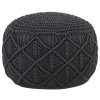 vidaXL Ručně vyrobený sedací puf macramé antracitový 45 x 30 cm bavlna