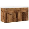 vidaXL Koupelnová skříňka se zápustným umyvadlem old wood