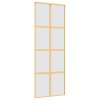 vidaXL Posuvné dveře zlaté 76 x 205 cm mléčné ESG sklo a hliník