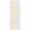 vidaXL Posuvné dveře zlaté 76 x 205 cm mléčné ESG sklo a hliník
