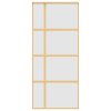 vidaXL Posuvné dveře zlaté 90 x 205 cm mléčné ESG sklo a hliník
