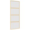 vidaXL Posuvné dveře zlaté 76 x 205 cm mléčné ESG sklo a hliník