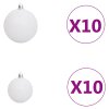 vidaXL Umělý vánoční stromek s LED a sadou koulí stříbrný 240 cm PET