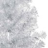 vidaXL Umělý vánoční stromek s LED a sadou koulí stříbrný 240 cm PET
