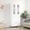 vidaXL Skříň highboard bílá 69,5 x 34 x 180 cm kompozitní dřevo