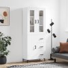 vidaXL Skříň highboard bílá 69,5 x 34 x 180 cm kompozitní dřevo