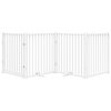 vidaXL Zábrana pro psy s dvířky skládací 4 panely bílá 320 cm jedle