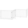 vidaXL Zábrana pro psy s dvířky skládací 6 panelů bílá 480 cm topol