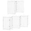 vidaXL Zábrana pro psy s dvířky skládací 12 panelů bílá 600 cm topol