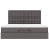 vidaXL Osmanský rám postele s matrací šedá 160x200cm umělá kůže