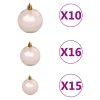 vidaXL Umělý sklápěcí vánoční stromek s 300 LED a koulemi 180 cm