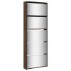 vidaXL Botník se zrcadlem 5patrový hnědý dub 63 x 17 x 169,5 cm