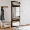 vidaXL Botník se zrcadlem 5patrový hnědý dub 63 x 17 x 169,5 cm