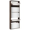 vidaXL Botník se zrcadlem 5patrový hnědý dub 63 x 17 x 169,5 cm