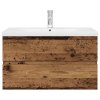 vidaXL Umyvadlová skříňka s vestavěným umyvadlem a baterie staré dřevo