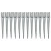 vidaXL Kotvící hroty 12 ks stříbrné 10 x 10 x 76 cm pozinkovaná ocel