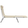 vidaXL Skládací lehátka 2 ks krémová textilen a ocel