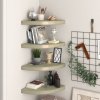 323927 vidaXL Floating Corner Shelves 4 pcs Oak 35x35x3,8 cm MDF