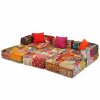 vidaXL 3místný modulární pouf patchwork textil