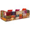 vidaXL 3místný modulární pouf patchwork textil
