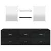 vidaXL 5dílná koupelnová sestava černá kompozitní dřevo