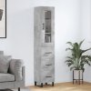 vidaXL Skříň highboard betonově šedá 34,5x34x180 cm kompozitní dřevo
