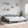 vidaXL Válenda s přistýlkou a matracemi světle šedá 100x200 cm textil