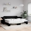 vidaXL Válenda s přistýlkou a matracemi černá 90 x 200 cm textil