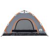 vidaXL Kempingový stan pro 4 osoby šedý a oranžový rychloupínací