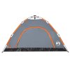 vidaXL Kempingový stan pro 4 osoby šedý a oranžový rychloupínací