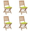 vidaXL Skládací zahradní židle s poduškami 4 ks masivní akáciové dřevo