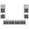 vidaXL 8dílná obývací stěna s LED betonově šedá kompozitní dřevo