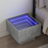 vidaXL Noční stolek s Infinity LED betonově šedý 40 x 40 x 30 cm