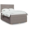 vidaXL Box spring postel s matrací taupe 140x190 cm textil