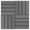 vidaXL Terasové dlaždice 11 ks WPC embosované 30 x 30 cm 1 m² šedé