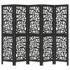 vidaXL Paraván 5dílný černý masivní dřevo pavlovnie