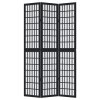vidaXL Paraván 3dílný černý masivní dřevo pavlovnie