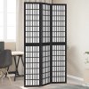 vidaXL Paraván 3dílný černý masivní dřevo pavlovnie
