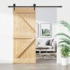 vidaXL Posuvné dveře s kováním 85 x 210 cm masivní borové dřevo