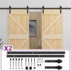 vidaXL Posuvné dveře se setem kování 100 x 210 cm masivní borové dřevo