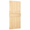 vidaXL Posuvné dveře s kováním 100 x 210 cm masivní borové dřevo