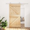 vidaXL Posuvné dveře s kováním 100 x 210 cm masivní borové dřevo