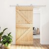 vidaXL Posuvné dveře s kováním 95 x 210 cm masivní borové dřevo