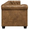vidaXL Chesterfield sada 2místné a 3místné pohovky hnědá